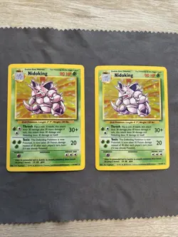 Nidoking 011/102 Base Set Holo Lot Of 2 Pokemon TCG Vintage Card MP Condition - Image 1