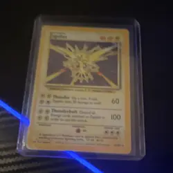 Pokemon Zapdos Base Set Holo Rare 16/102 90 HP Thunder Thunderbolt Trading Card - Image 1