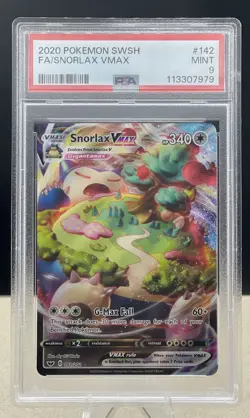 Snorlax VMAX 142/202 SWSH01 Sword & Shield Holo Card PSA 9 Mint - Image 1