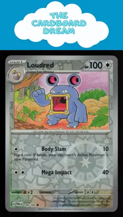 Loudred SV04: Paradox Rift #149/182 Reverse Holo Common Pokemon Card - Image 1