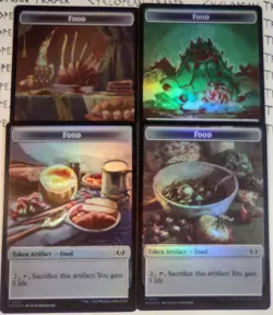FOIL HUMAN // FOOD TOKEN mtg NM Wilds of Eldraine Double-Sided - Image 2