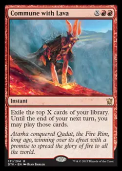 MTG Commune with Lava - Foil, Dragons of Tarkir, Damaged, English - Image 1
