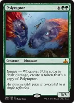 MTG Polyraptor, Light Play, English Rivals of Ixalan - Image 1
