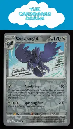 Corviknight SV02: Paldea Evolved #148/193 Reverse Holo Uncommon Pokemon Card - Image 1