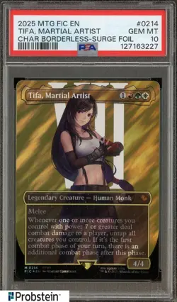 2025 MTG FIC EN Character Borderless Surge Foil #0214 Tifa Martial Artist PSA 10 - Image 1