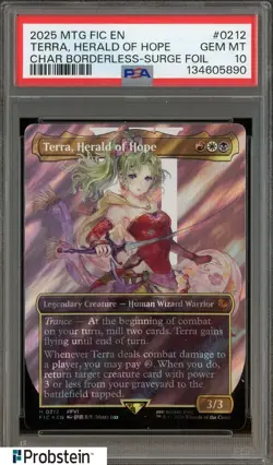 2025 MTG FIC EN Character Borderless Surge Foil Terra Herald of Hope PSA 10 - Image 1