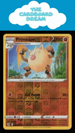 Primeape SWSH08: Fusion Strike #134/264 Reverse Holo Uncommon Pokemon Card - Image 1