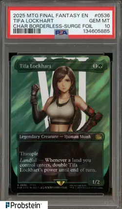 2025 MTG Final Fantasy EN Character Borderless Surge Foil Tifa Lockhart PSA 10 - Image 1