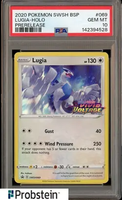 2020 Pokemon SWSH BSP Prerelease #069 Lugia - Holo PSA 10 GEM MINT - Image 1