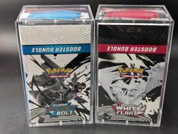 2x Pokemon Black Bolt White Flare Sealed Booster Bundle Display Case W/Acrylic - Image 1