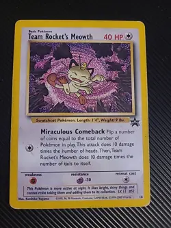 Team Rocket's Meowth - 18 - Pokemon Wizards Black Star Promo Vintage WOTC LP/MP - Image 1