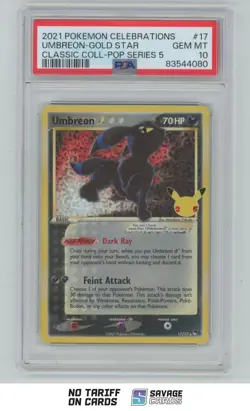 2021 Pokemon Celebrations Collection Umbreon GOLD STAR PSA 10 #17/17 - Image 1