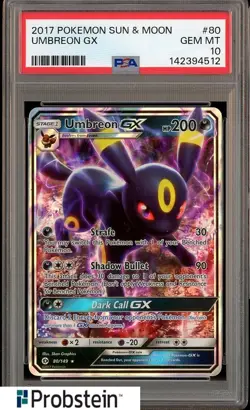 2017 Pokemon Sun & Moon #80 Umbreon Gx PSA 10 GEM MINT - Image 1