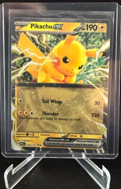 Pikachu EX 028/131 Prismatic Evolutions Double Rare Pokemon TCG - Image 1