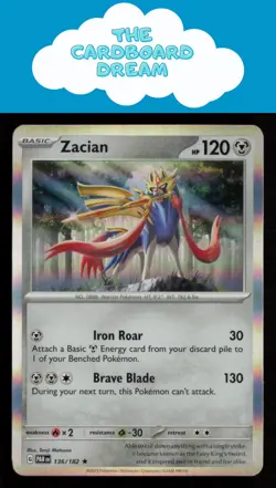 Zacian SV04: Paradox Rift #136/182 HOLO Rare Pokemon Card - Image 1