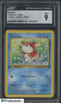 1999 Pokemon Jungle 1st Edition #53 Goldeen CGC 9 MINT - Image 1