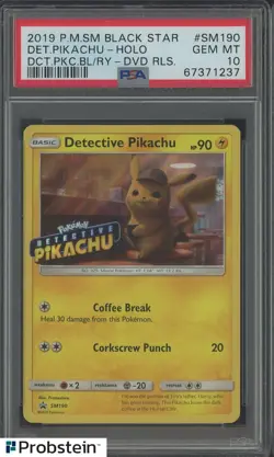 2019 Pokemon SM BSP Blue-Ray DVD Release #SM190 Detective Pikachu Holo PSA 10 - Image 1