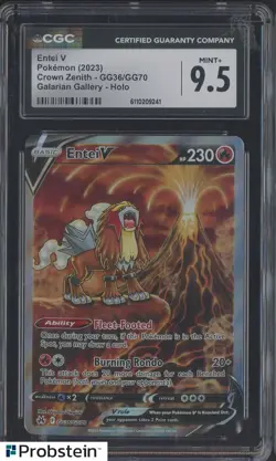 2023 Pokemon Crown Zenith Galarian Gallery #GG36 Entei V CGC 9.5 MINT+ - Image 1