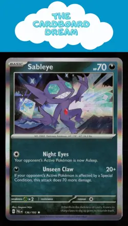 Sableye SV02: Paldea Evolved #136/193 HOLO Rare Pokemon Card - Image 1