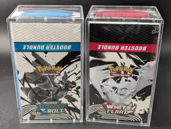 2x Pokemon Black Bolt White Flare Sealed Booster Bundle Display Case W/Acrylic - Image 1