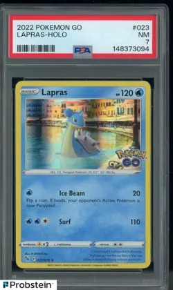 2022 Pokemon Go #023 Lapras - Holo PSA 7 NM - Image 1