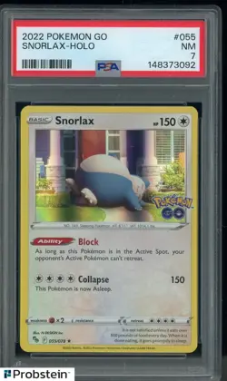 2022 Pokemon Go #055 Snorlax - Holo PSA 7 NM - Image 1