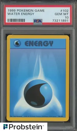 1999 Pokemon Game #102 Water Energy PSA 10 GEM MINT - Image 1