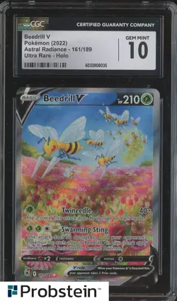 2022 Pokemon TCG Astral Radiance #161 Beedrill V Ultra Rare Holo CGC 10 GEM MINT - Image 1