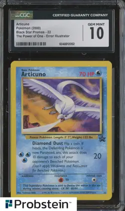 2000 Pokemon BSP The Power Of One Error Illustrator #22 Articuno CGC 10 - Image 1