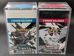 2x Pokemon Black Bolt White Flare Sealed Booster Bundle Display Case W/Acrylic - Image 1