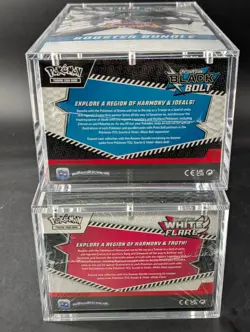 2x Pokemon Black Bolt White Flare Sealed Booster Bundle Display Case W/Acrylic - Image 3