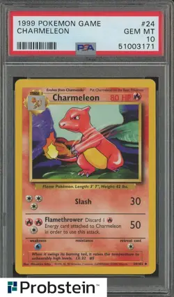1999 Pokemon Game #24 Charmeleon PSA 10 GEM MINT - Image 1