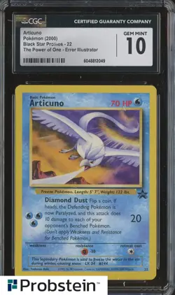 2000 Pokemon BSP The Power Of One Error Illustrator #22 Articuno CGC 10 - Image 1