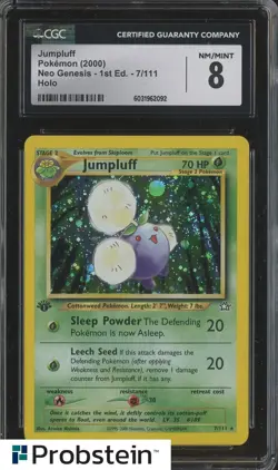 2000 Pokemon Neo Genesis 1st Edition #7 Jumpluff CGC 8 NM/MINT - Image 1