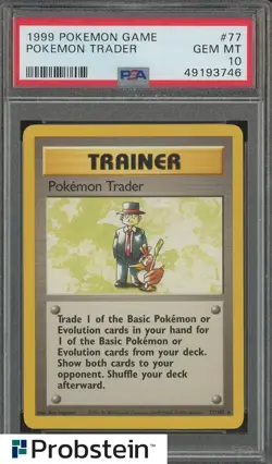 1999 Pokemon Game #77 Pokemon Trader PSA 10 GEM MINT - Image 1