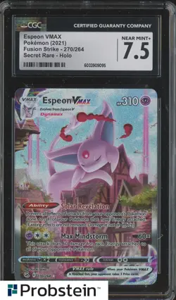 2021 Pokemon TCG SWSH Fusion Strike #270 Espeon VMAX CGC 7.5 NEAR MINT - Image 1