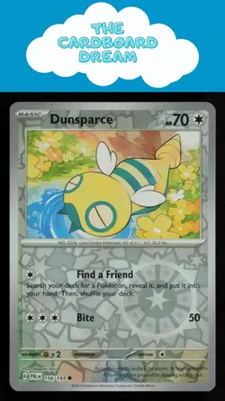 Dunsparce SV02: Paldea Evolved #156/193 Reverse Holo Common Pokemon Card - Image 1