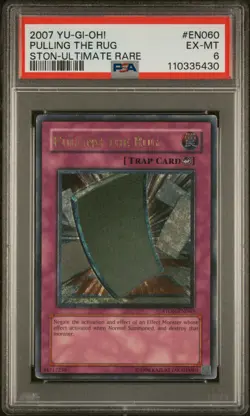 2007 Yu-Gi-Oh! STON - Ultimate RARE Pulling the Rug PSA 6 EX-MT - Image 1
