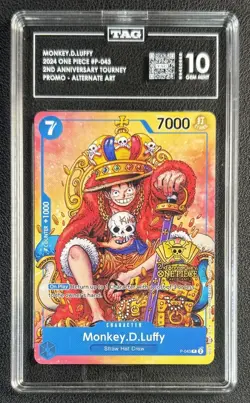 MONKEY D. LUFFY TAG 10 2024 ONE PIECE #P-043 TOURNEY PROMO ALTERNATE ART 668 - Image 1