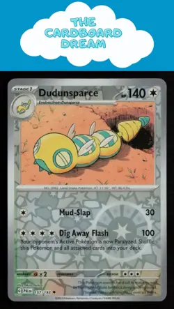 Dudunsparce SV02: Paldea Evolved #157/193 Reverse Holo Uncommon Pokemon Card - Image 1