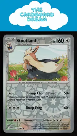 Stoutland SV03: Obsidian Flames #172/197 Reverse Holo Uncommon Pokemon Card - Image 1