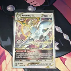 Pokemon Arceus VSTAR Ultra Rare Holo 123/172 Brilliant Stars VSTAR metal card - Image 1