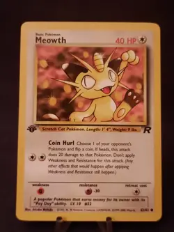 Pokemon Card (MEOWTH) 1st Edition 62/82 - Team Rocket 1999-2000 - WOTC - VLP-NM - Image 1