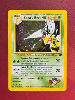 KOGA'S BEEDRILL 9/132 Gym Challenge HOLO rare Pokemon TCG card NM - Image 1