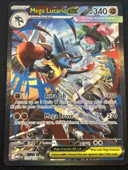 Pokemon Mega Lucario EX Holo Card Me01: Mega Evolution 179/132 SIR - Image 1