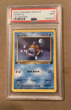 Pokemon Card PSA 9 Mint Squirtle Rocket 1st Edition 2000 Non Holo 68/82 - Image 1