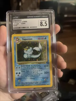 Pokemon TCG Vaporeon 12/64 Base Set 1999 WOTC Vintage Card CGC 8.5 - Image 1