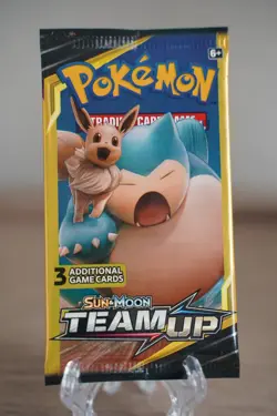 7.83g Pokemon TCG Team Up Mini Booster Pack 3 Card Snorlax Pikachu Art Sealed - Image 2