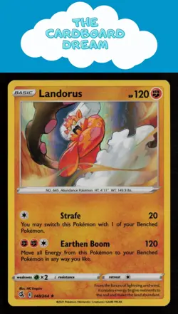 Landorus SWSH08: Fusion Strike #148/264 Holo Holo Rare Pokemon Card - Image 1