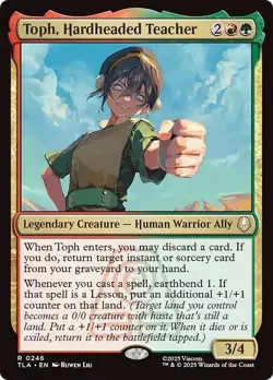 FOIL TOPH, HARDHEADED TEACHER x1 mtg NM The Last Airbender 1 Rare - Image 1